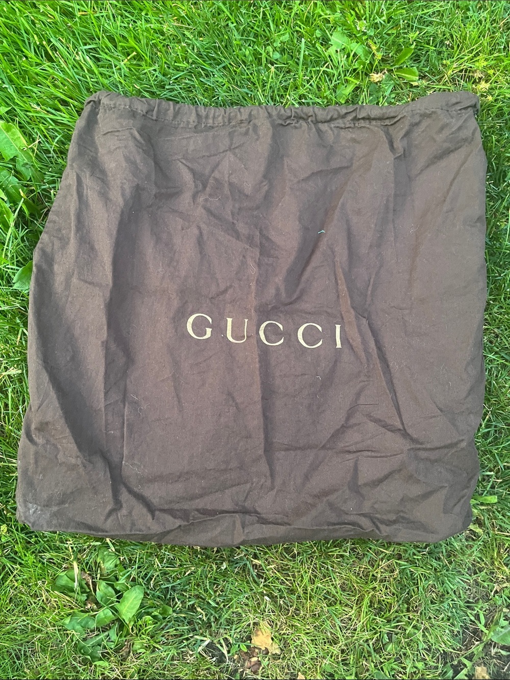 Gucci Brown Drawstring Logo Dust Bag